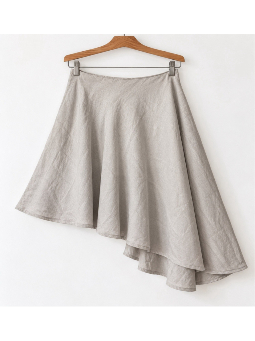 With Consideration Melbourne Asymmetrical Midi Skirt Size M Silver Draped Skirt